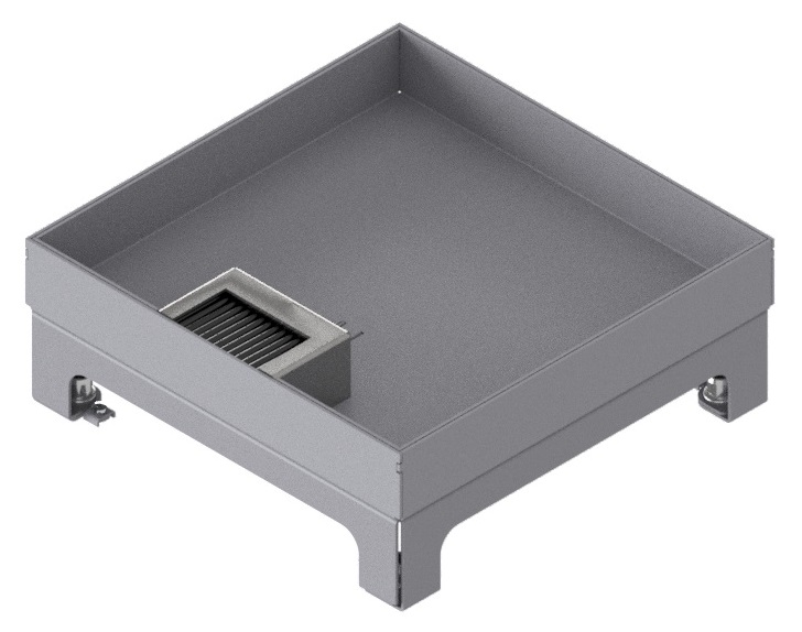 Produktbild UBD 217 302  -  Unterflur-Bodendose UBD 210 small inkl. Deckel mit Kante, geschlossen, 30mm Vertiefung und 1 Bürstenauslass